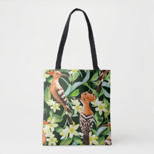 Bolso De Tela Aves exóticas: Impresión de cosecha tropical