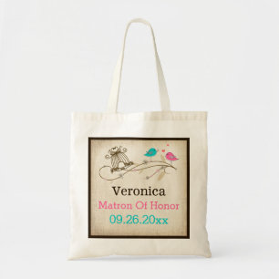 Bolso De Tela Aves extravagantes en el Tote del Boda de amor