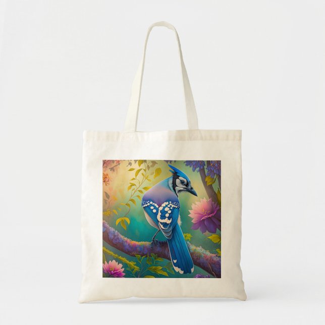Bolso De Tela Aves fantásticas Jay azul (Frente)