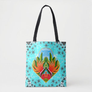 Bolso De Tela Aves hawaianas del paraíso (azul)