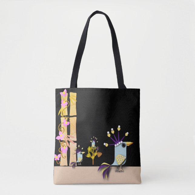 Bolso De Tela Aves imaginarias divertidas (Anverso)