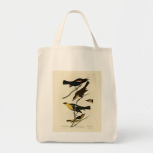 Bolso De Tela Aves negras y oriole, aves de América de Audubon