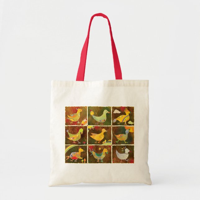 Bolso De Tela Aves rusticas aburridas (Frente)