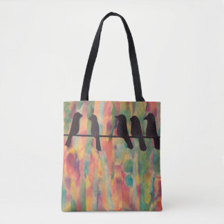 Bolso De Tela Aves Silhouette Colorful Tote Bag