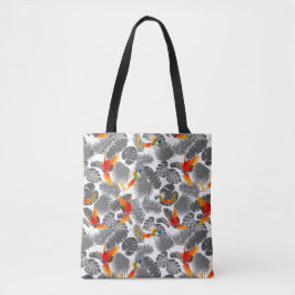 Bolso De Tela aves tropicales