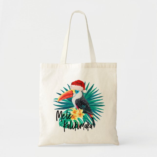 Bolso De Tela Aves tropicales de la selva de Mele Kalikimaka (Frente)