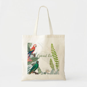 Bolso De Tela Aves tropicales loros y follaje