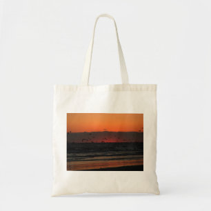 Bolso De Tela Aves volando por el amanecer del océano