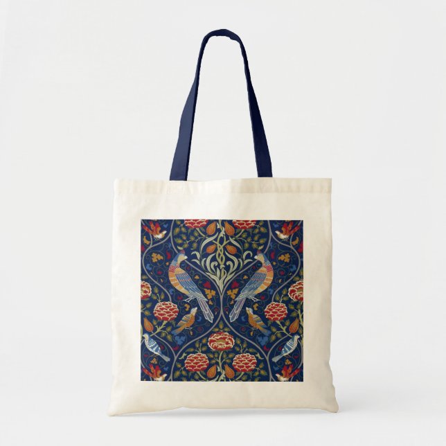 Bolso De Tela Aves y flores, William Morris (Frente)