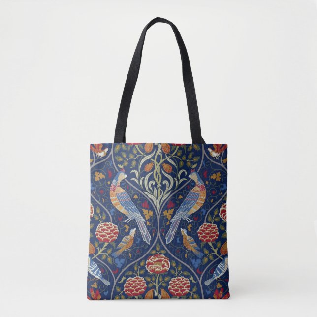 Bolso De Tela Aves y flores, William Morris (Anverso)