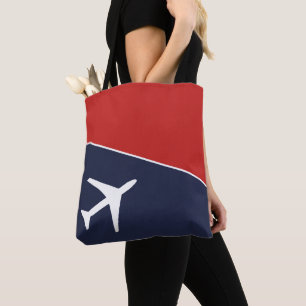 Bolso De Tela Aviación piloto de aviones Funky White