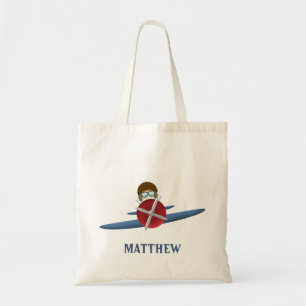 Bolso De Tela Aviador y su avión