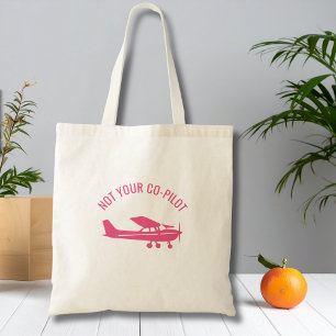 Bolso De Tela Avión Cessna Rosa No Soy Tu Copiloto Divertido Muj