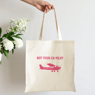 Bolso De Tela Avión Cessna Rosa No Soy Tu Copiloto Mujer Diverti