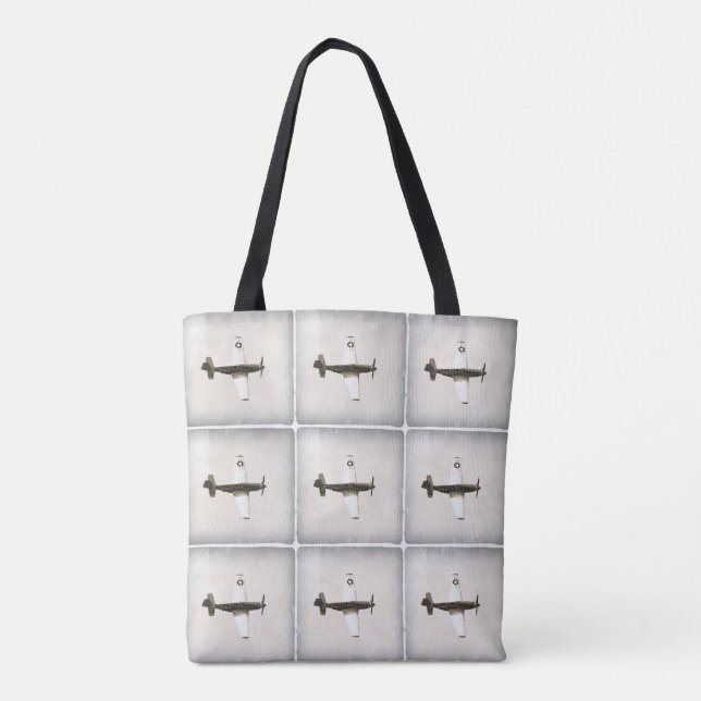 Bolso De Tela Avión de combate antiguo (Reverso)