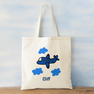 Bolso De Tela Avión en las nubes personalizado