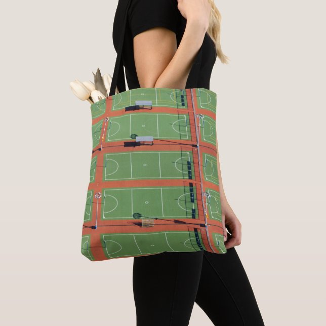 Bolso De Tela Avión Sobre Pistas De Tenis (Detalle)