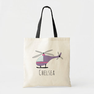 Bolso De Tela Avión y nombre de la pequeña niña helicóptero