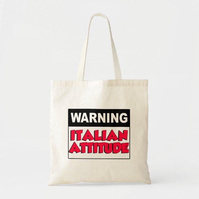Bolso De Tela Aviso a la actitud italiana (Frente)