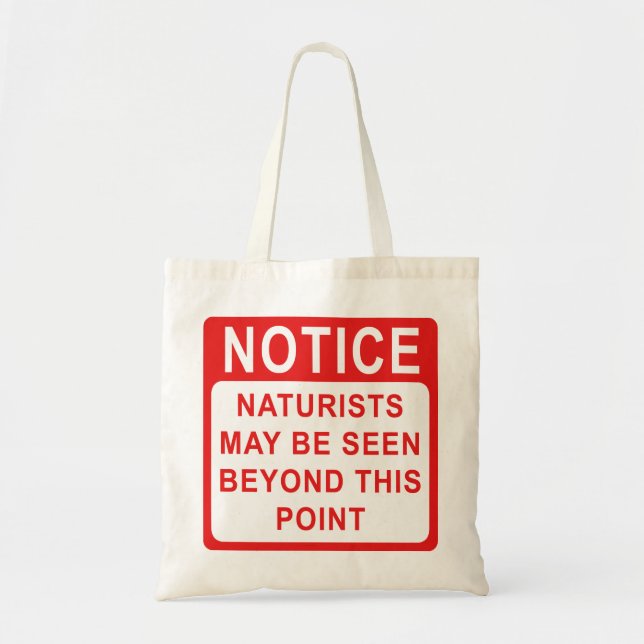Bolso De Tela Aviso de aviso de naturista (Frente)