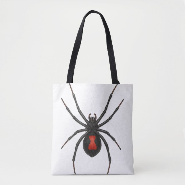 Bolso De Tela Aviso de viuda: Araña negra de viuda (Anverso)