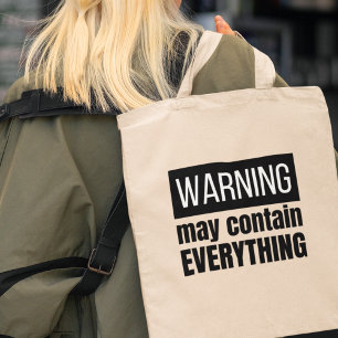 Bolso De Tela Aviso Puede Contener Todo Lo Que El Regalo Moderno