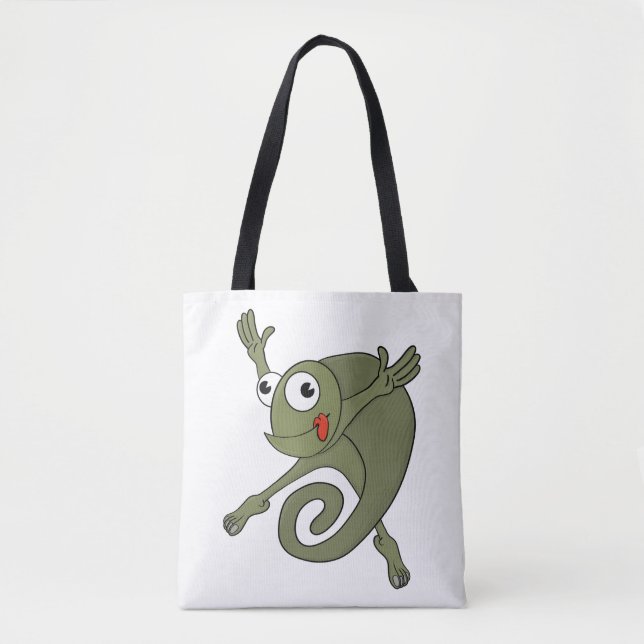 Bolso De Tela Awesome Chameleon (Anverso)