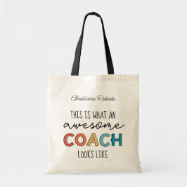 Bolso De Tela Awesome Coach | Mejor entrenador siempre regalo pe