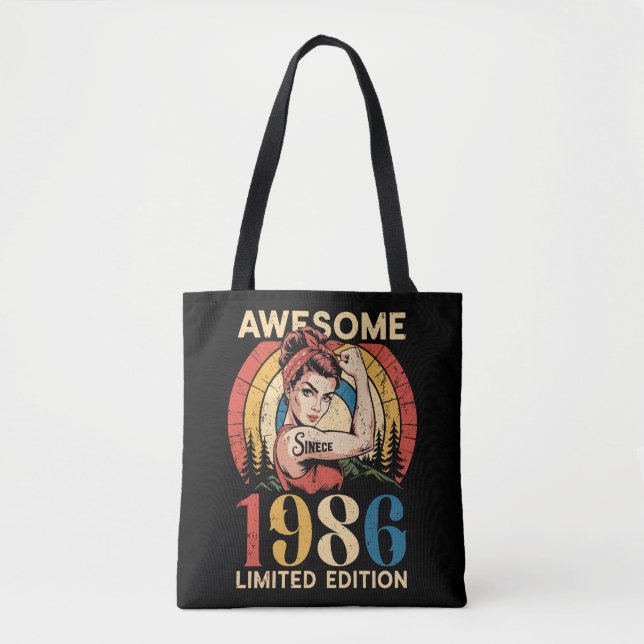 Bolso De Tela Awesome Since 1986 Retro 40th Women's Birthday  (Anverso)