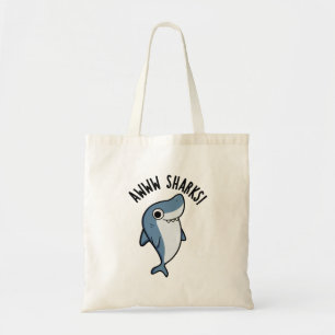 Bolso De Tela Awww Sharks Funny Animal Pun