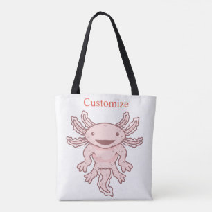 Bolso De Tela Axiolotl rosado lindo Thunder_Cove