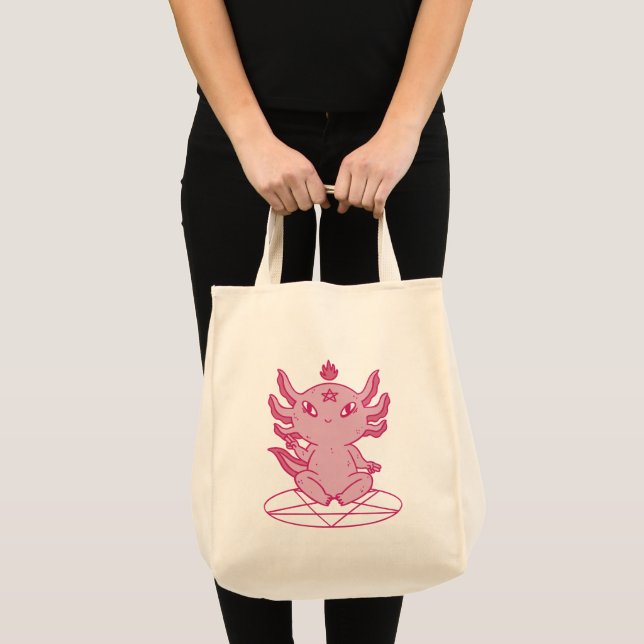 Bolso De Tela Axolotl Baphomet Pagan (Anverso (producto))