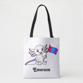 Bolso De Tela Axolotl lindo con bandera del Orgullo de Androgyne