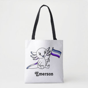 Bolso De Tela Axolotl lindo con la bandera del Orgullo Lesbiano