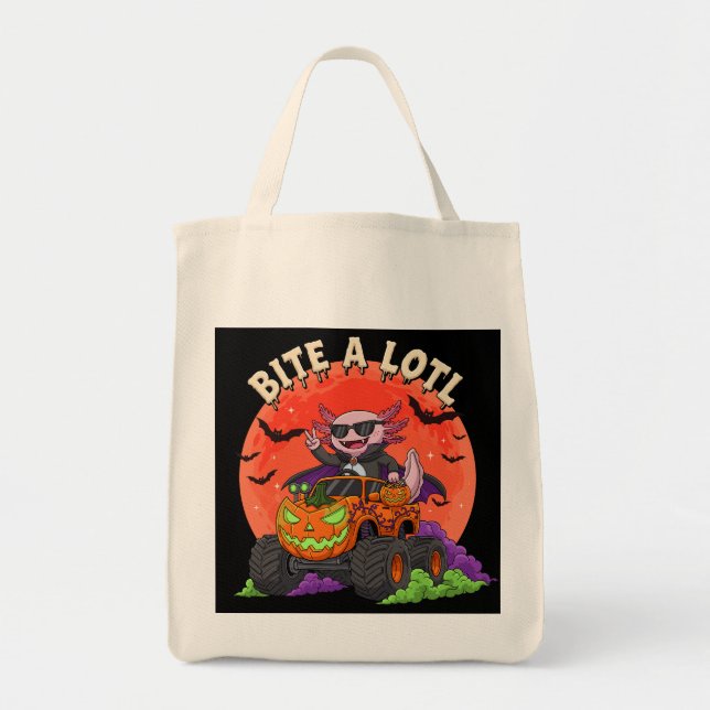 Bolso De Tela Axolotl Vampire Halloween Monster Candy (Frente)