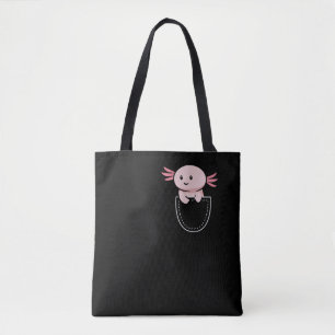 Bolso De Tela Axolotls Axolotl En Un Bolsillo Kawaii