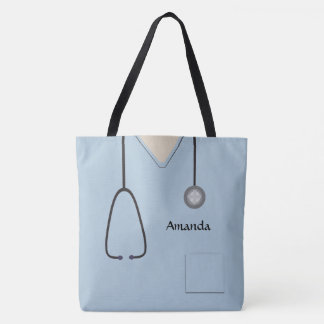 Bolso De Tela AYUDA azul claro de los hongos médicos de enfermer