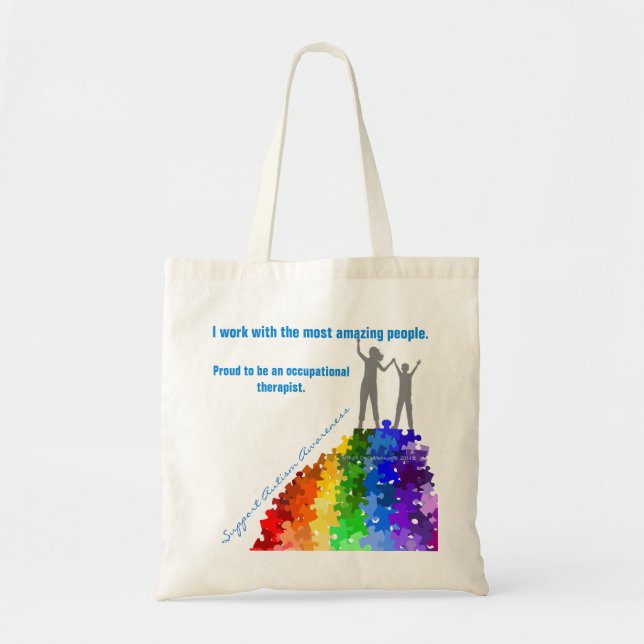 Bolso De Tela Ayuda del autismo que sube las nuevas alturas (Frente)