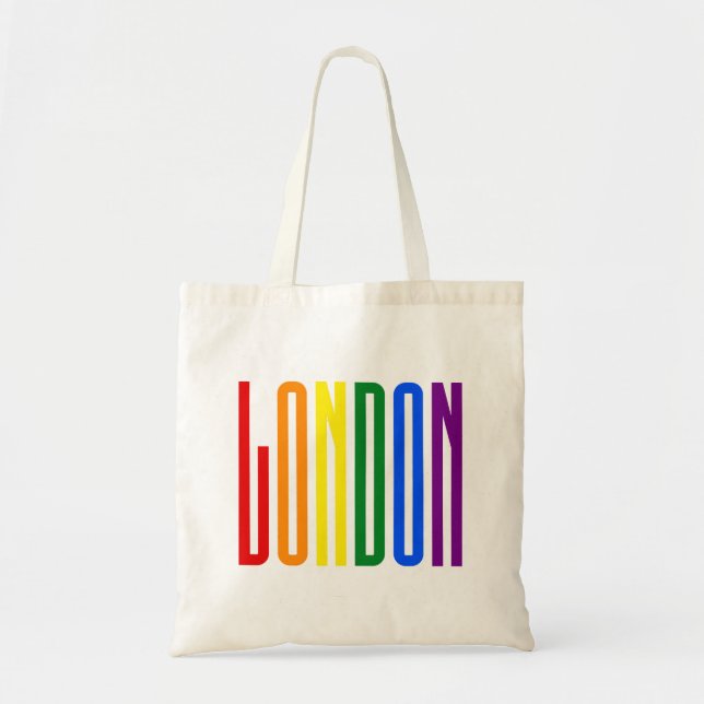 Bolso De Tela Ayuda del texto LGBTQ del arco iris del orgullo (Frente)