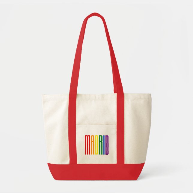 Bolso De Tela Ayuda del texto LGBTQ del arco iris del orgullo (Frente)