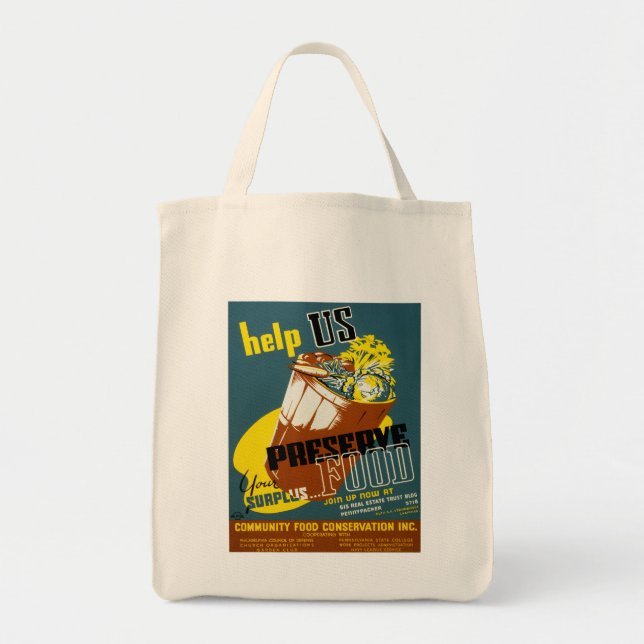 Bolso De Tela Ayúdanos a Preservar Comida (Frente)