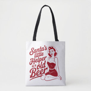 Bolso De Tela Ayudante de Santa sarcástico navideño
