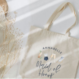 Bolso De Tela Azafata moderna con guion de cóctel femenino azul