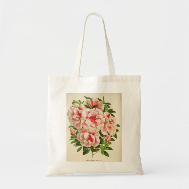 Bolso De Tela Azaleas rosadas y blancas bonitas (Frente)