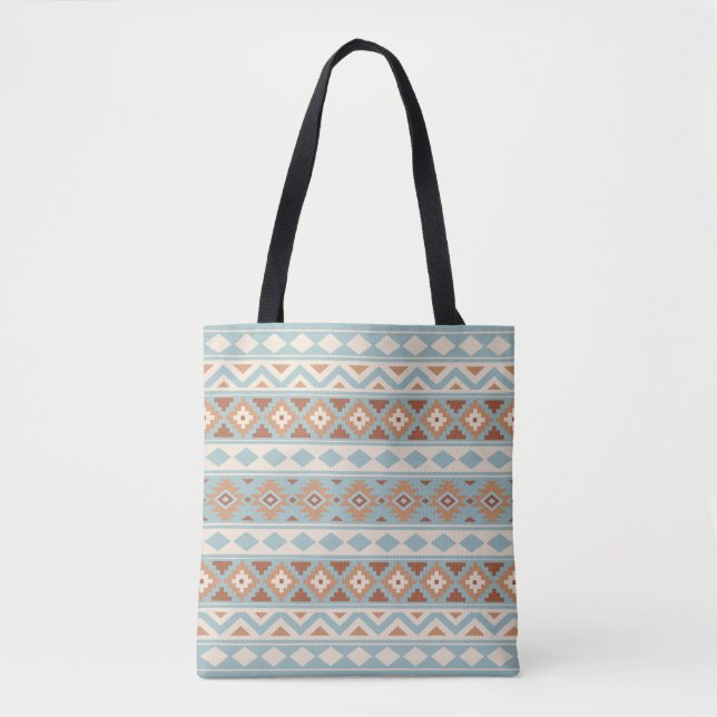 Bolso De Tela Aztec Essence Ptn IIIb Blue Cream Terracottas (Anverso)