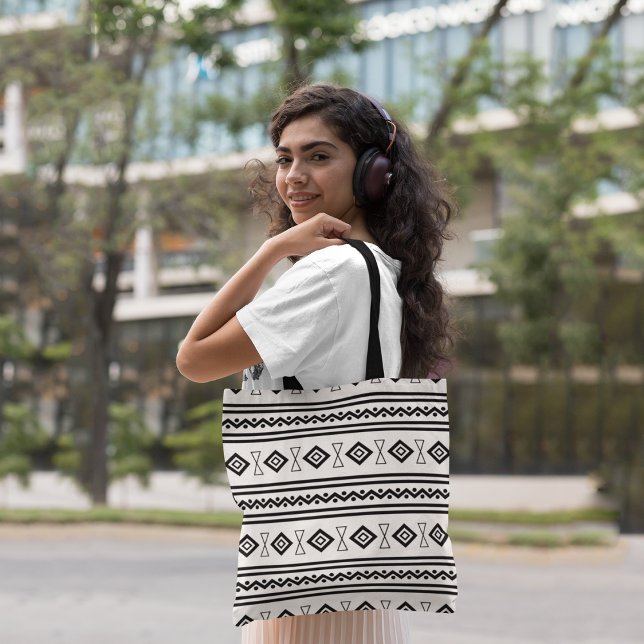 Bolso De Tela Azteca Blanco Y Negro (Subido por el creador)