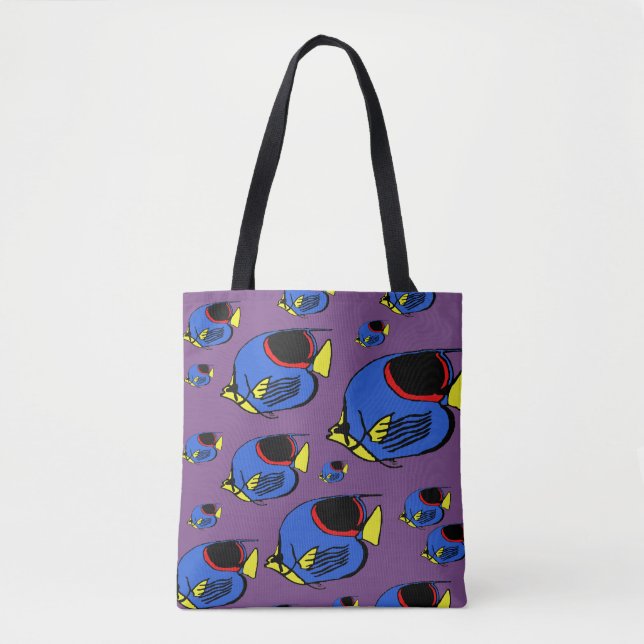 Bolso De Tela Azul, amarillo y rojo (Anverso)