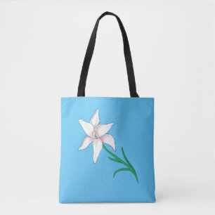 Bolso De Tela Azul azul marino de flores