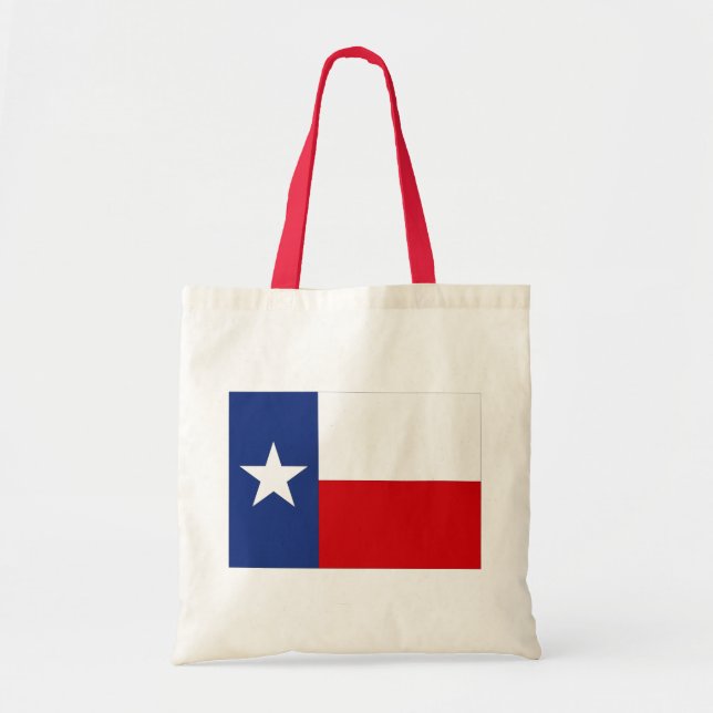 Bolso De Tela Azul blanco rojo de la estrella de Tejas de la (Frente)