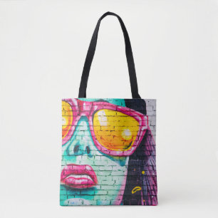 Bolso De Tela azul con cara llena de corazón